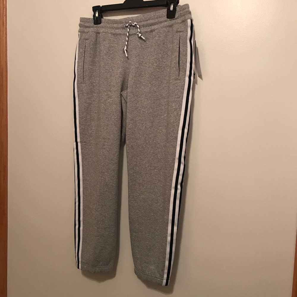 Adidas sweat pants gray & black pockets NWT - Picture 6 of 8